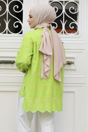 Güpürlü Mint Tesettür Tunik 13512MINT - 3