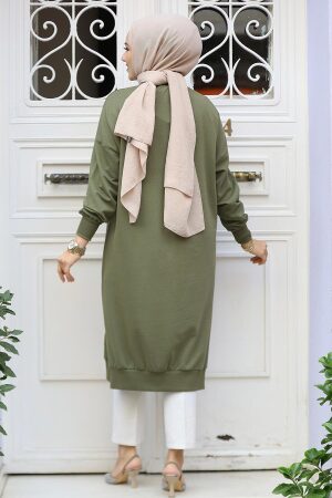 Haki Tesettür Tunik 30645HK - 4