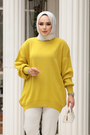 Hardal Tesettür Triko Kazak Tunik 17201HR - 2