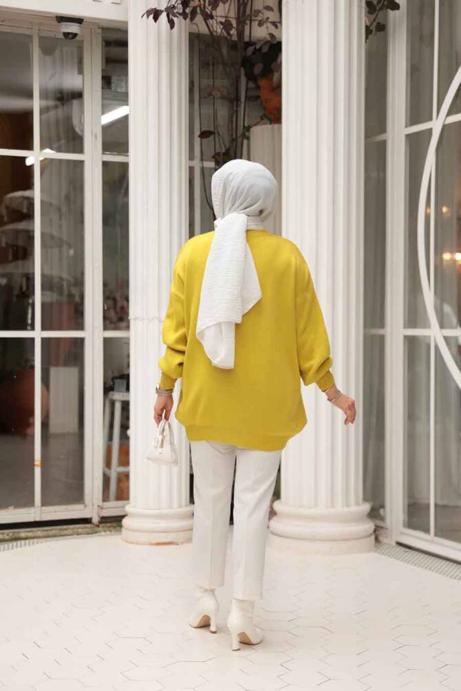 Hardal Tesettür Triko Kazak Tunik 17201HR - 3