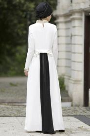 Hennin - Bow and Tulle Detailed White Dress - Thumbnail