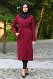 Hewes Line - Cherry Hijab Coat 934VSN - Thumbnail