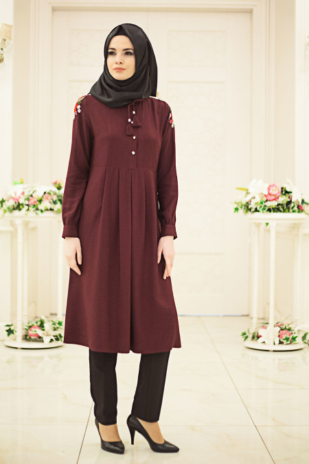 Hewes Line - Claret Red Hijab Tunic 866BR