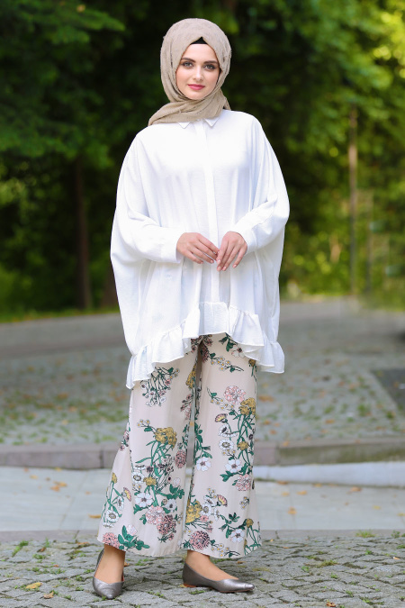 Hewes Line - Ecru Hijab Trousers 611E