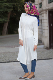 Hewes Line - Ecru Hijab Tunic 295E - Thumbnail
