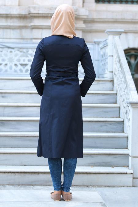 Hewes Line - Fermuarlı Lacivert Tesettür Kap 149L - 2