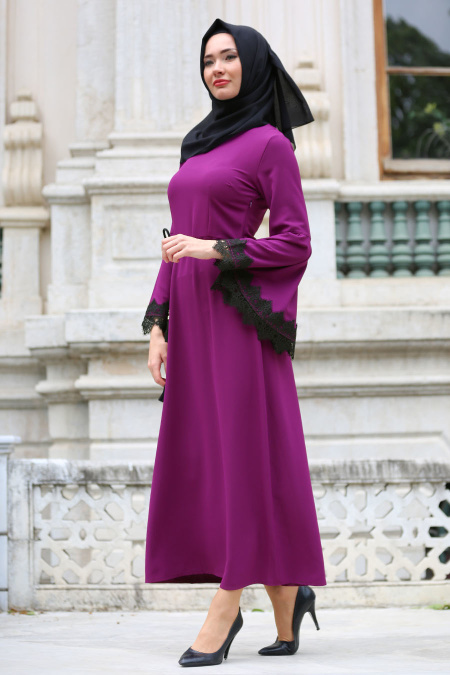 Hewes Line - Fuchsia Hijab Dress 569F
