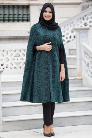 Hewes Line - Green Hijab Cloak 4022-03Y - 1