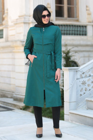 Hewes Line - Green Hijab Coat 149Y - Thumbnail