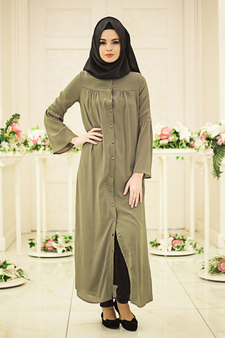 Hewes Line - Green Hijab Dress 538Y