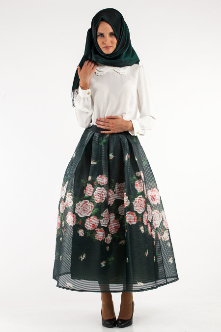 Hewes Line - Green Hijab Skirt 702Y