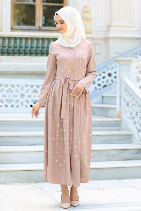 Hewes Line - Mink Hijab Dress 593V