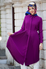 Hewes Line - Plum Color Hijab Tunic 297MU - Thumbnail