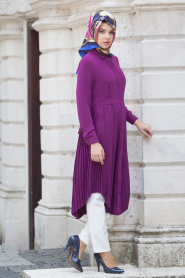 Hewes Line - Plum Color Hijab Tunic 297MU - Thumbnail