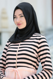 Hewes Line - Powder Pink Hijab Coat 940PD - Thumbnail