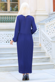 Hewes Line - Purple-Blue Hijab Dress 589MRC - Thumbnail