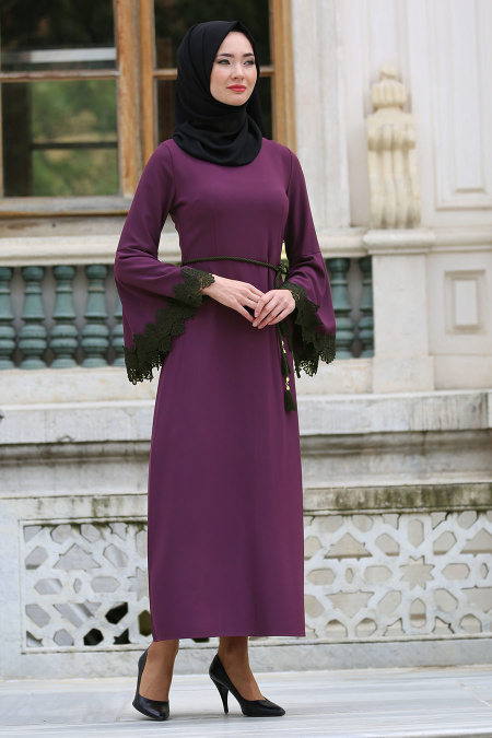 Hewes Line - Purple Hijab Dress 569MOR