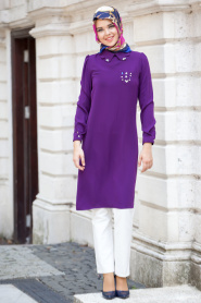 Hewes Line - Purple Hijab Tunic 261MOR - Thumbnail