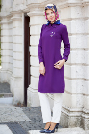 Hewes Line - Purple Hijab Tunic 261MOR - Thumbnail