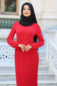 Hewes Line - Red Hijab Dress 589K - Thumbnail