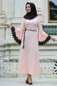 Hewes Line - Salmon Pink Hijab Dress 569SMN - Thumbnail
