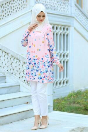 Hewes Line - Salmon Pink Hijab Tunic 3086SMN - 1