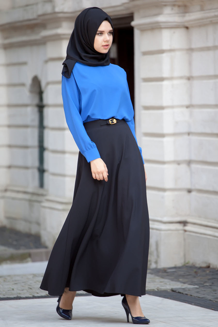 Hewes Line - Sax Blue Hijab Blouse 811SX