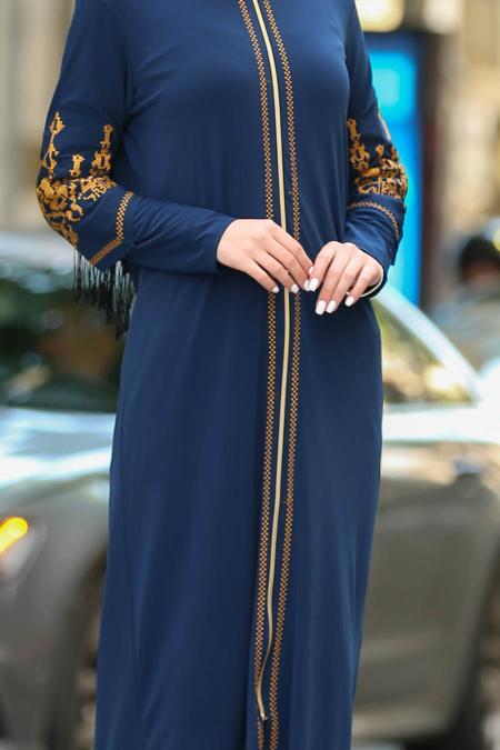 Huile Bleu - Nayla Collection - Abaya Turque 985PM - 3