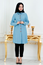 Huile Bleu - Nayla Collection - Chemise Hijab 3030PM - Thumbnail