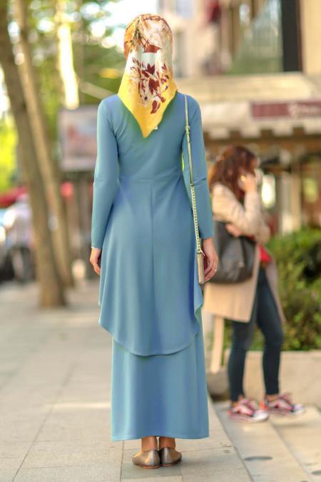 Huile Bleu- Nayla Collection - Combination Hijab 10280PM - 3