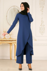 Huile Bleu - Nayla Collection - Combination Hijab 6002PM - Thumbnail