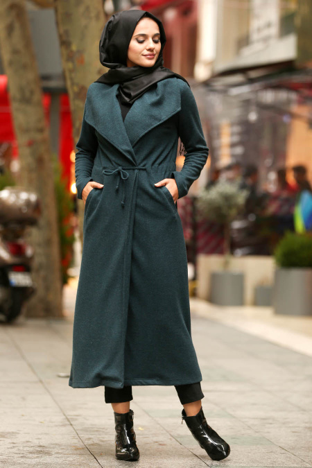 Huile Bleu - Nayla Collection - Manteau Hijab 51140PM