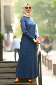 Huile Bleu - Nayla Collection - Robe Hijab 5123PM - Thumbnail