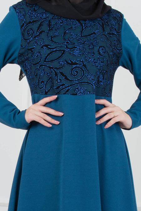 Huile Bleu - Nayla Collection - robe hijab 79270PM - 2