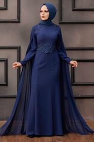 Huile Bleu - Nayla Collection - Robes de Soirée 3803PM - Thumbnail