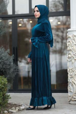 Huile Bleu - Neva Style - Robe En Velours Hijab - 1430PM - 1