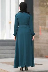 Huile Bleu - Neva Style - Robe Hijab - 50190PM - Thumbnail