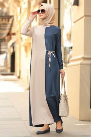 Huile Bleu - New Kenza - Robe Hijab 31510PM - Thumbnail