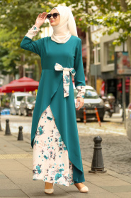 Hulie Vert - Nayla Collection - Robe Hijab 100386PY - Thumbnail