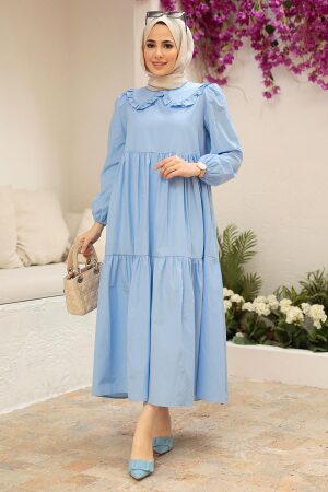 İce Blue Hijab Dress 50081BZM - 2