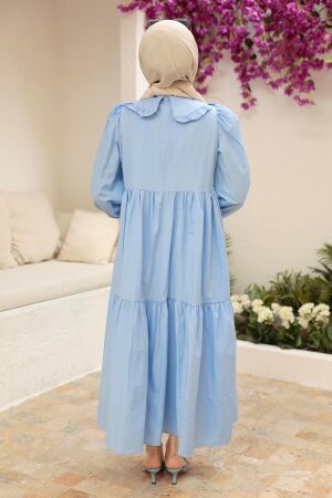 İce Blue Hijab Dress 50081BZM - 4