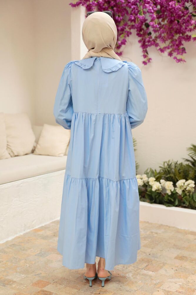 İce Blue Hijab Dress 50081BZM - 4