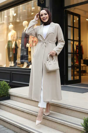 İnci Detaylı Bej Tesettür Kap 6714BEJ - N.S NEVA STYLE