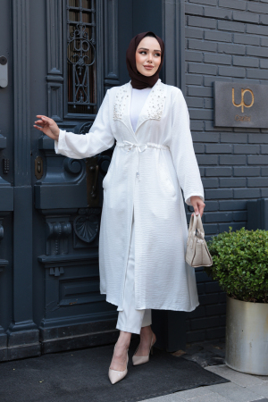 İnci Detaylı Ekru Tesettür Kap 6714E - 3