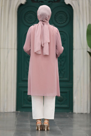  İnci Detaylı Lila Tesettür Tunik 24032LILA - 2