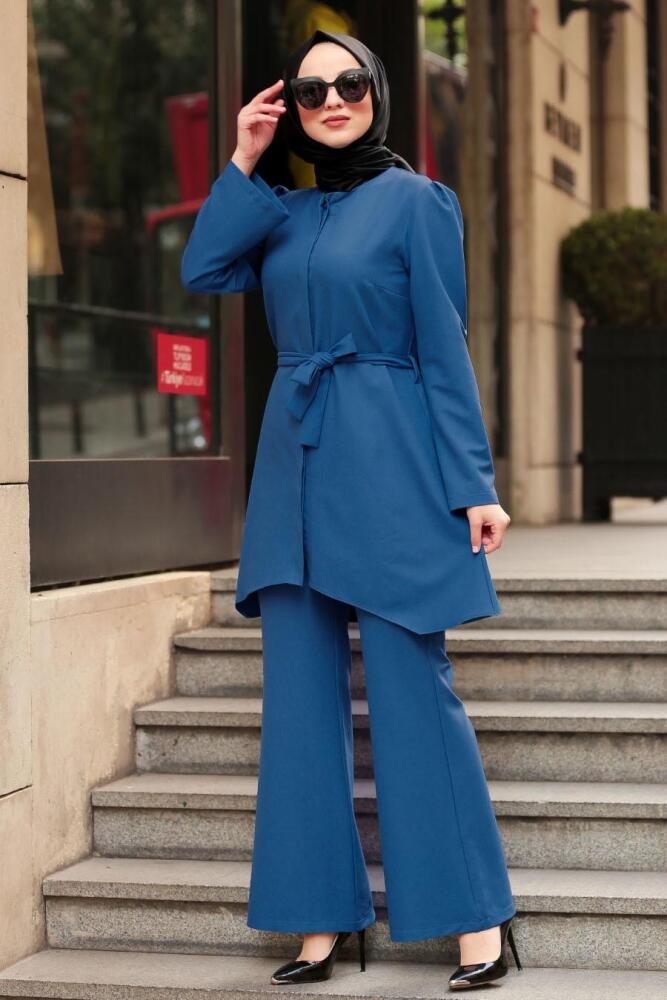 Indigo Bleu- Nayla Collection - Combination Hijab 143IM - 1