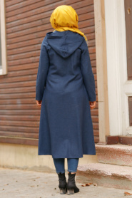Indigo Bleu - Nayla Collection - Manteau Hijab 2463IM - Thumbnail