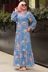 Indigo Bleu - Nayla Collection - Robe Hijab 10355IM - Thumbnail