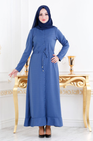 Indigo Bleu - Nayla Collection - Robe Hijab 2090IM - Thumbnail