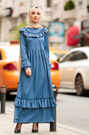 Indigo Bleu - Nayla Collection - Robe Hijab 4015IM - Thumbnail